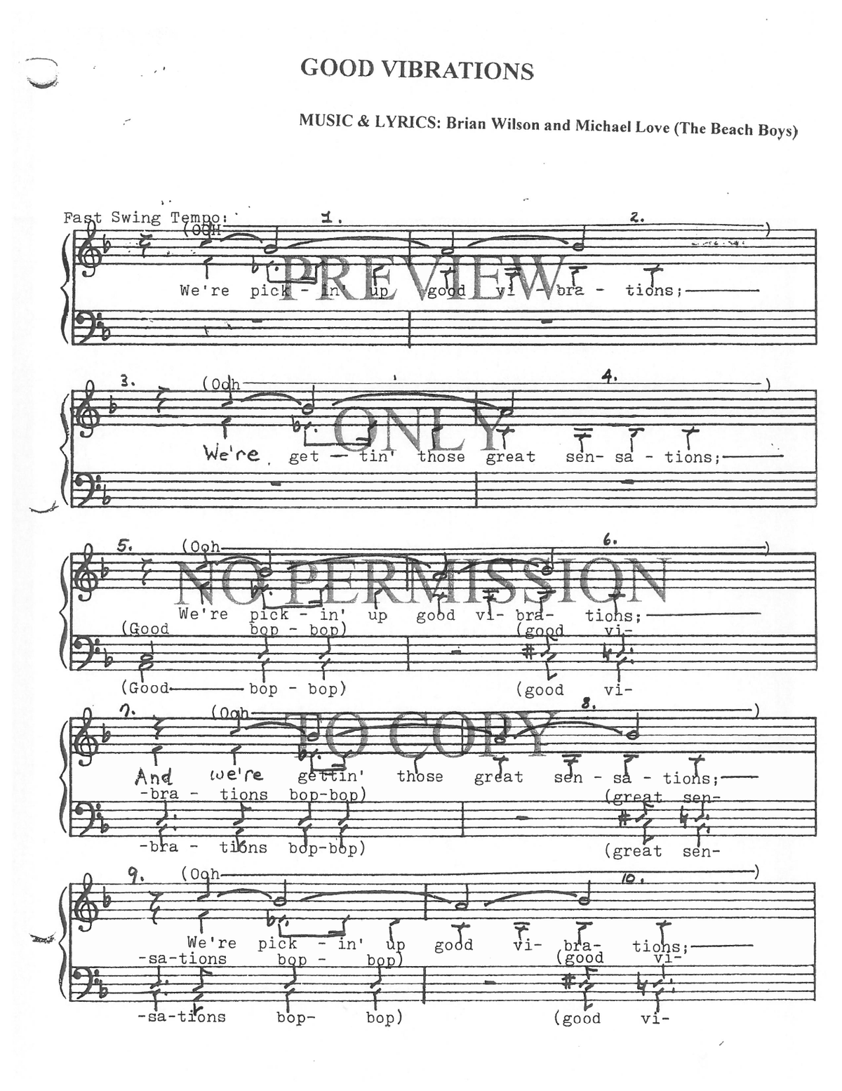 Good Vibrations — sheet music preview, arranged by Jo Lund