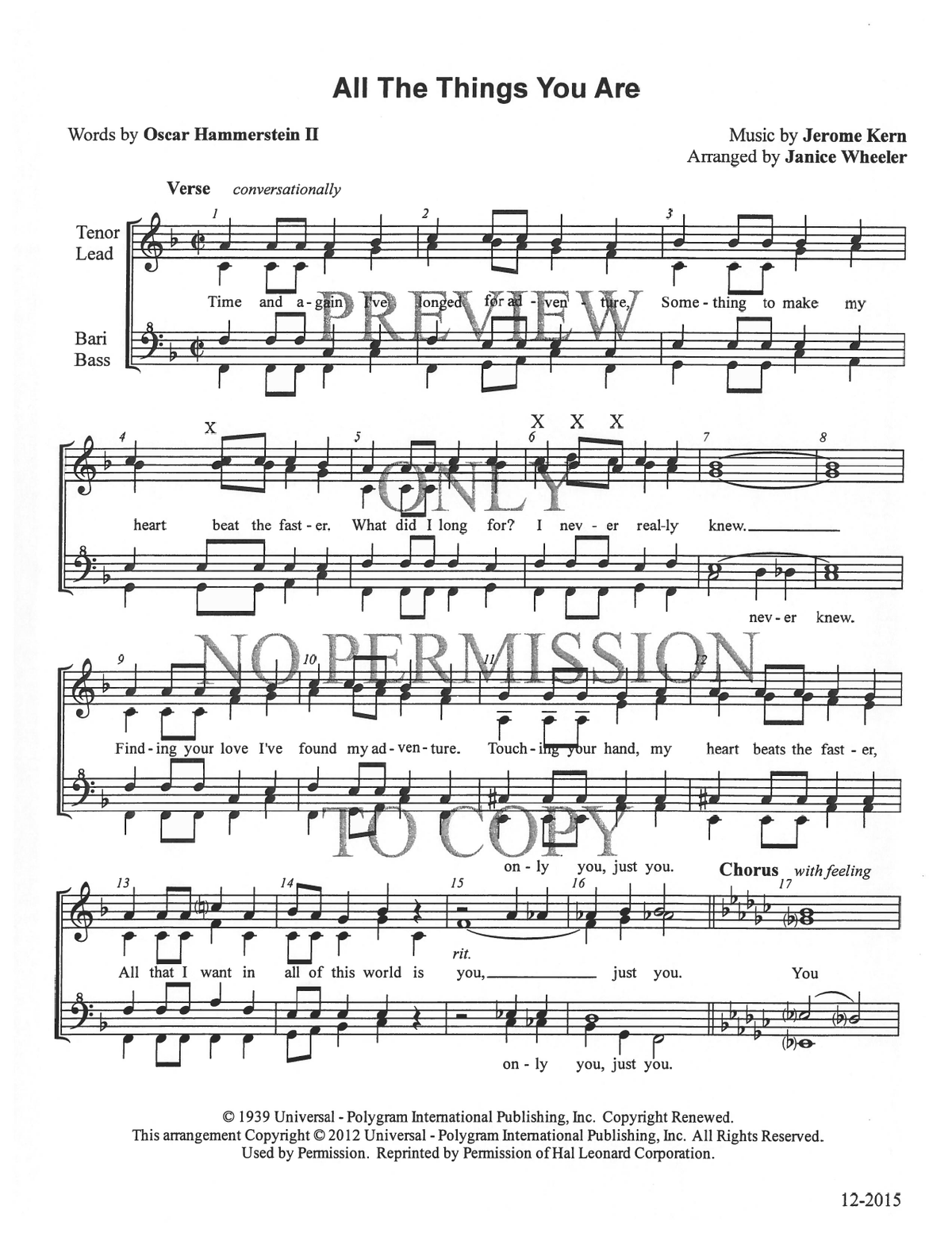All The Things You Are — sheet music preview, arranged by Janice Wheeler