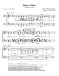 Where Or When — sheet music preview, arranged by Diane Clark