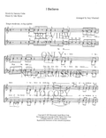 I Believe — sheet music preview, arranged by Joey Minshall