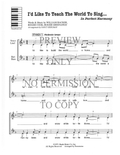 I'd Like To Teach The World To Sing — sheet music preview, arranged by Nancy Bergman