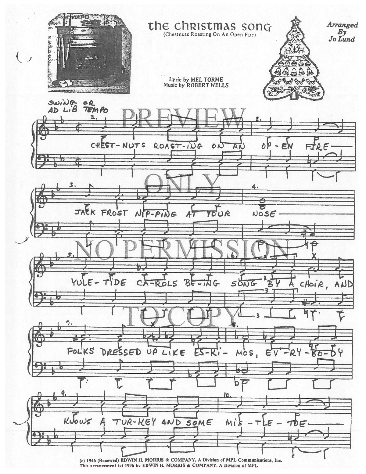 The Christmas Song (Chestnuts Roasting On An Open Fire) — sheet music preview, arranged by Jo Lund