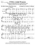 I Will — sheet music preview, arranged by Carolyn Johnson