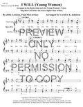 YW - I Will — sheet music preview, arranged by Carolyn Johnson