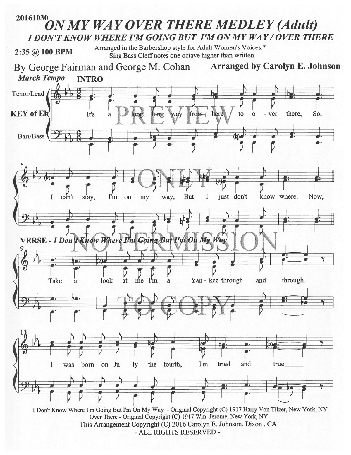 373 Medley: I Don't Know Where I'm Going But I'm On My Way — sheet music preview, arranged by Carolyn Johnson