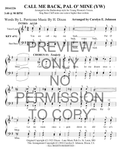 YW - Call Me Back, Pal O'Mine — sheet music preview, arranged by Carolyn Johnson