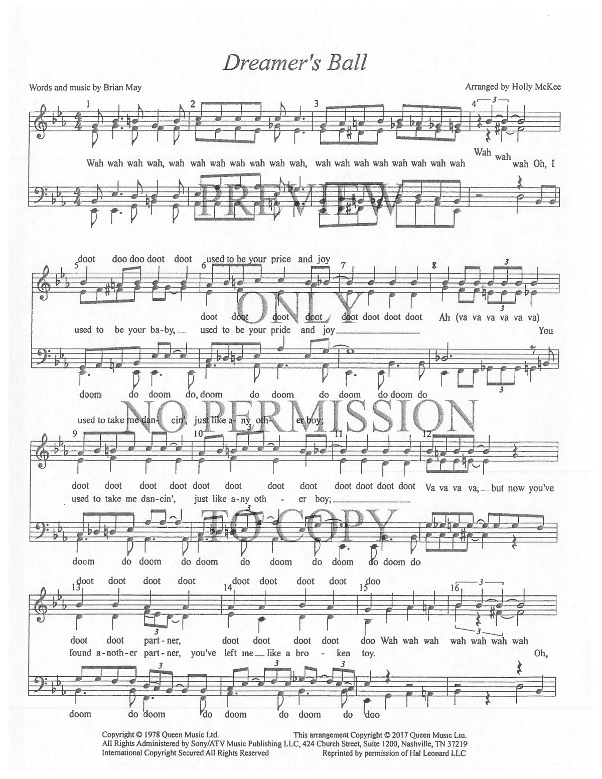 Dreamer's Ball — sheet music preview, arranged by Holly McKee