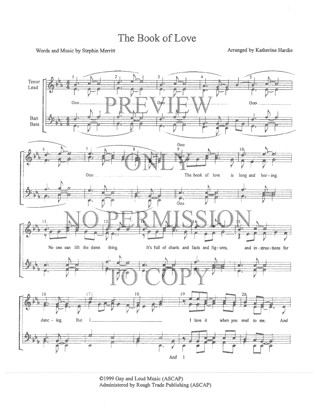 The Book Of Love — sheet music preview, arranged by Katherine Hardie