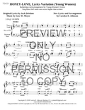 YW - Honey-Love — sheet music preview, arranged by Carolyn Johnson