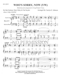 YW - Who's Sorry, Now — sheet music preview, arranged by Carolyn Johnson