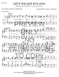 YW - Ain't We Got Fun — sheet music preview, arranged by Carolyn Johnson