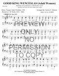 Good King Wenceslas — sheet music preview, arranged by Carolyn Johnson