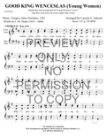 YW - Good King Wenceslas — sheet music preview, arranged by Carolyn Johnson