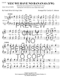 YW - Yes! We Have No Bananas — sheet music preview, arranged by Carolyn Johnson