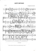 Happy Birthday — sheet music preview, arranged by Jess Curtis
