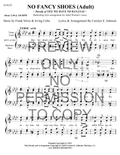 No Fancy Shoes — sheet music preview, arranged by Carolyn Johnson