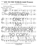 Joy To The World — sheet music preview, arranged by Carolyn Johnson
