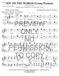 YW - Joy To The World — sheet music preview, arranged by Carolyn Johnson