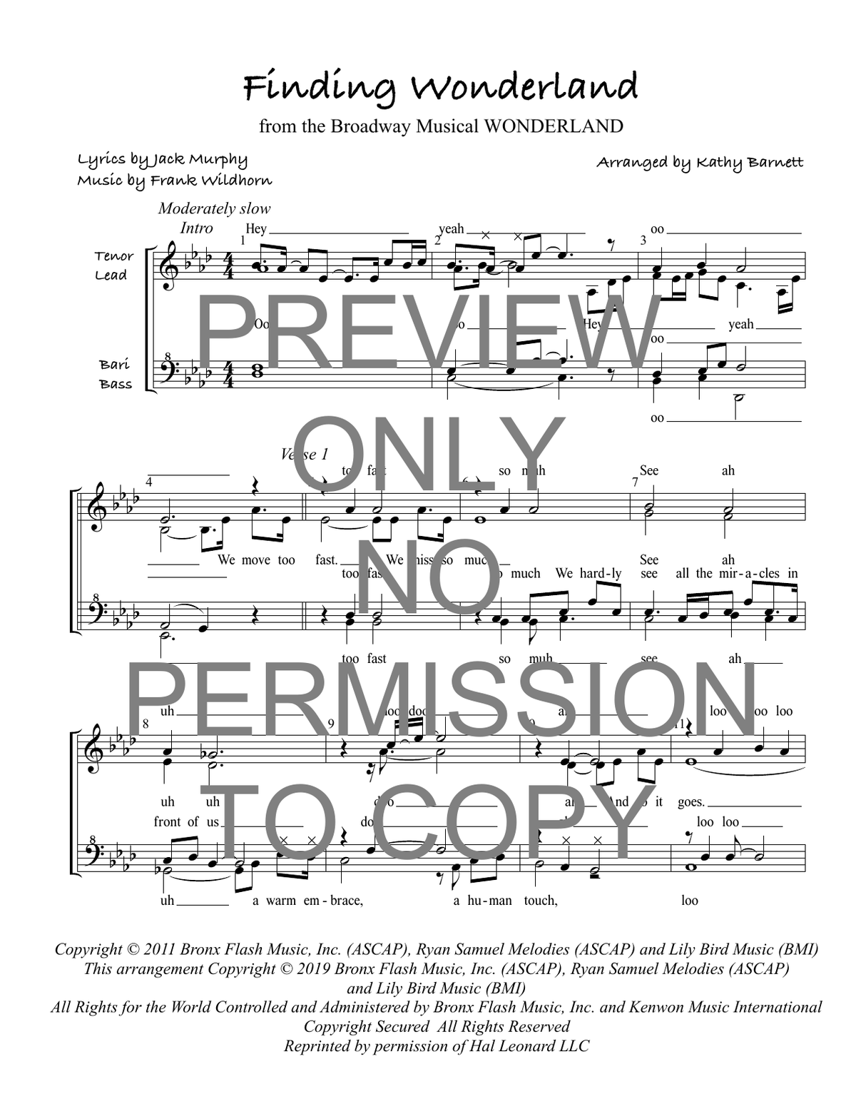 Finding Wonderland — sheet music preview, arranged by Kathy Barnett