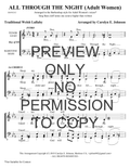 All Through The Night — sheet music preview, arranged by Carolyn Johnson