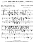 Gentle Mary Laid Her Child — sheet music preview, arranged by Carolyn Johnson