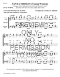 YW - Santa Medley — sheet music preview, arranged by Carolyn Johnson
