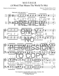 M-O-T-H-E-R (A Word That Means The World To Me) — sheet music preview, arranged by Lauren Cogley