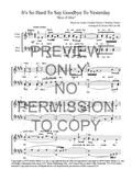 It's So Hard To Say Goodbye To Yesterday — sheet music preview, arranged by Karen McCarville