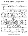 YW - Rubber Duckie — sheet music preview, arranged by Carolyn Johnson
