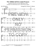 We Three Kings — sheet music preview, arranged by Carolyn Johnson