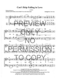 Can't Help Falling In Love — sheet music preview, arranged by Jim Arns