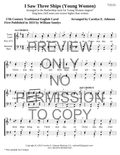 YW - I Saw Three Ships — sheet music preview, arranged by Carolyn Johnson