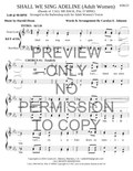 Shall We Sing Adeline* (Parody Of Call Me Back, Pal O' Mine) — sheet music preview, arranged by Carolyn Johnson