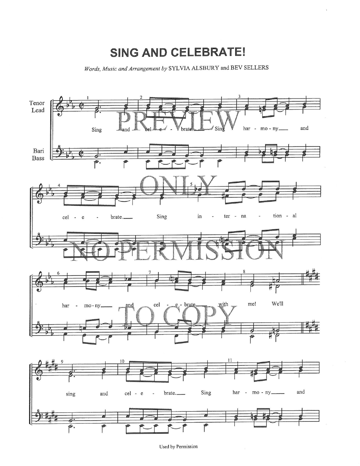 Sing And Celebrate! — sheet music preview, arranged by Bev Sellers