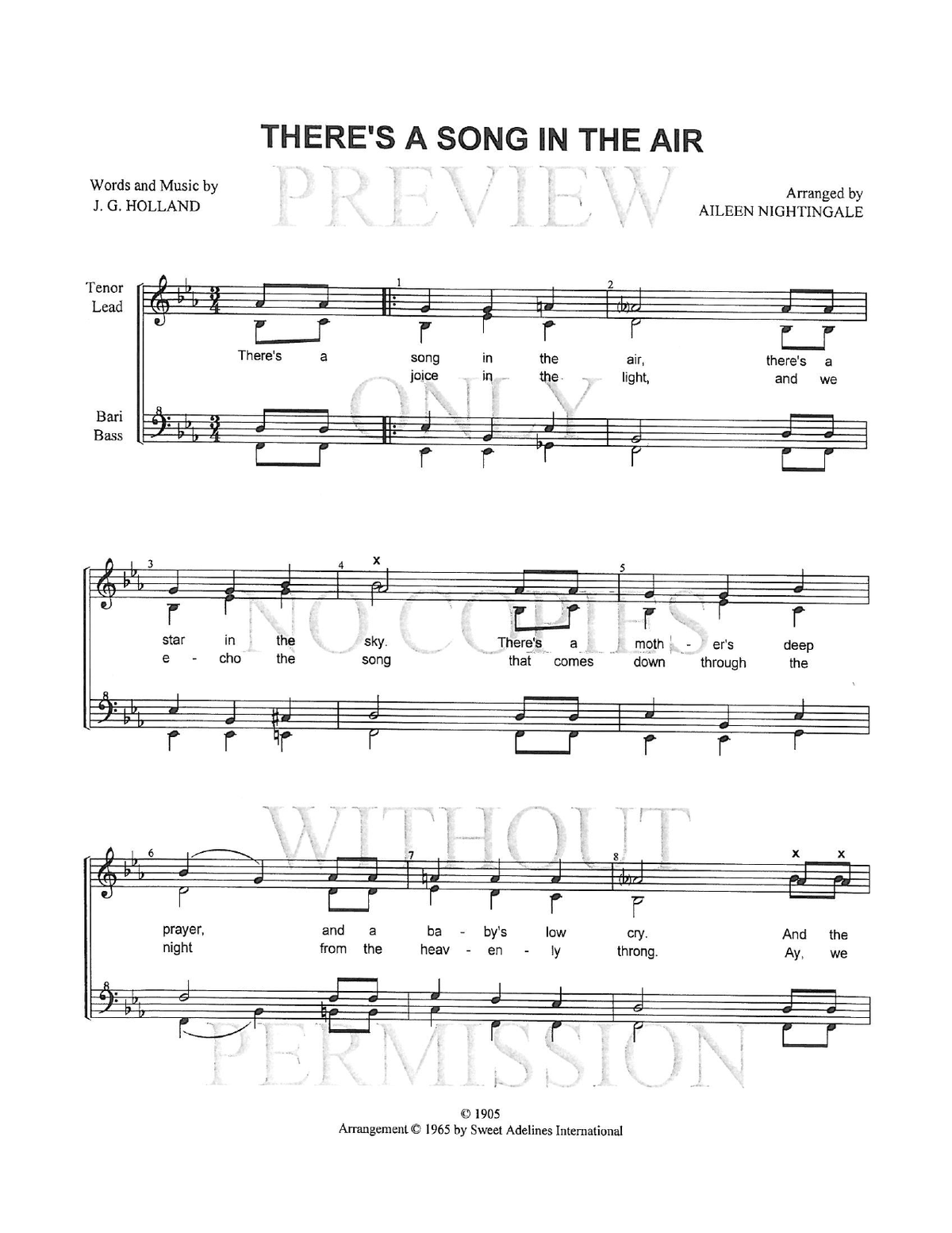 There's A Song In The Air — sheet music preview, arranged by Aileen Nightingale